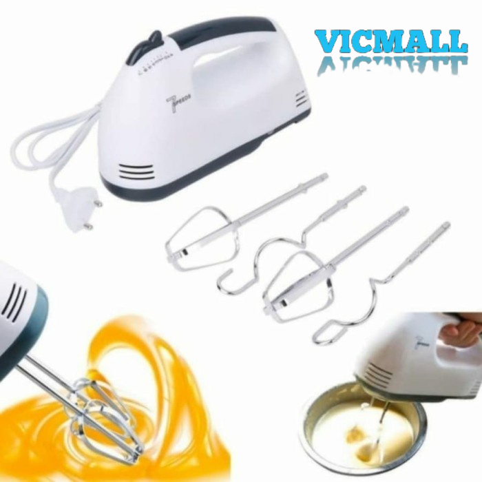 VICMALL - Super Hand Mixer, Pengaduk 7 Kecepatan Otomatis - Free 4 Buah Alat Pengocok / Mixer