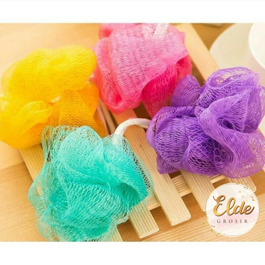 ELDE - Sikat Mandi bahan Jaring/Spons Mandi Bath Sponge SPON MANDI BATH SPONGE SPONS MANDI MEKAR 15 gr SHOWER PUFF SPON JARING