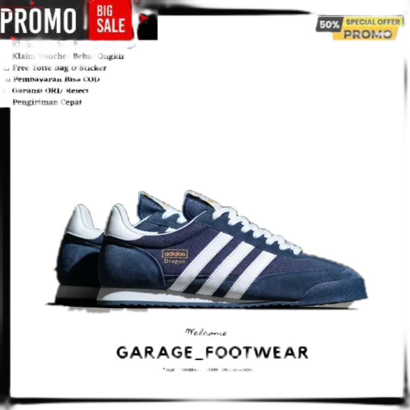 SALE ADIDAS DRAGON NAVY WHITE ORIGINAL 100% - SEPATU ADIDAS DRAGON ORIGINAL 100% - SEPATU PRIA - ADI