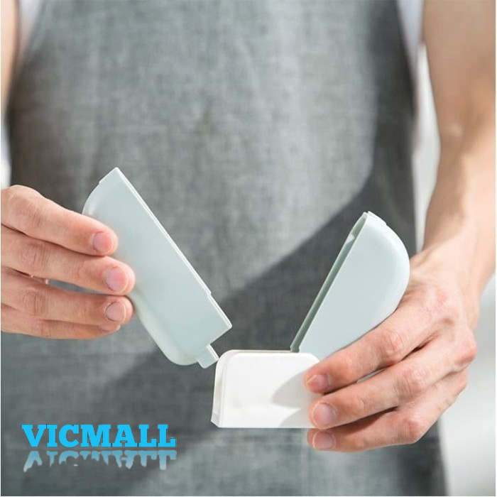 VICMALL - Sendok Nasi Dengan Penutup Otomatis - Penyimpan Sendok Nasi Centong