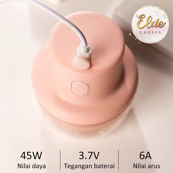 ELDE - Blender Portabel Elektrik Tanpa Kabel CHOPPER BLENDER MINI CAS / Mini Chopper 250ML BLENDER CAS PENGHANCUR BUMBU BAWANG