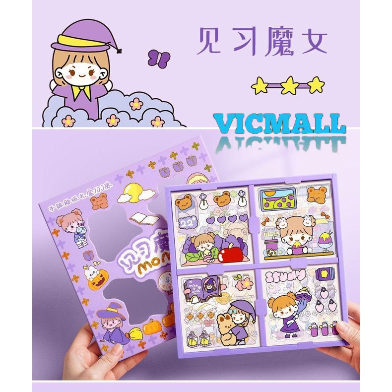 VICMALL - Stiker 3D Stiker 2D / Stiker Aesthetic Design DIY/ Sticker botol minum 2D plastik anti air / Buku Diary Stiker Motif/Stiker Anti Air Botol Hp Laptop Lucu