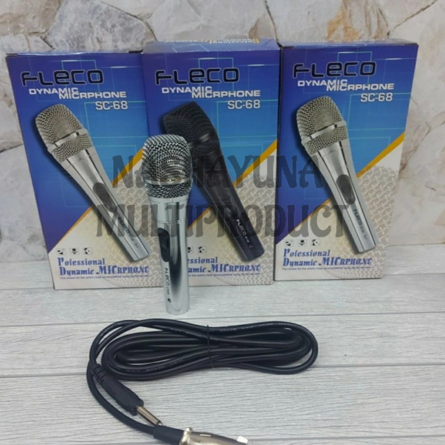 Mic Karaoke Fleco SC 68 / Fleco Dynamic Microphone SC-68 / Microphone Wire Profesional Fleco SC-68