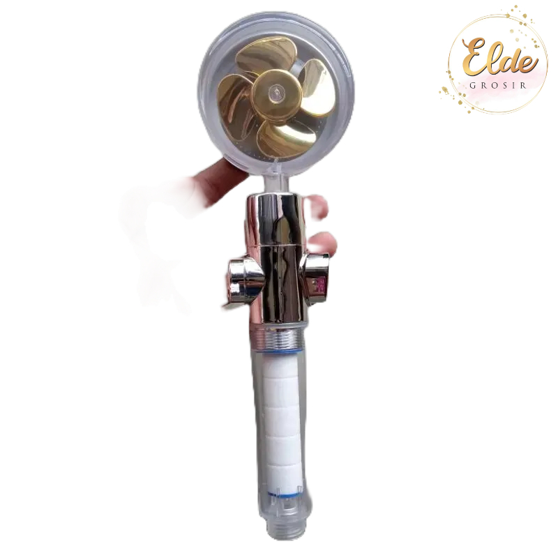 ELDE - HAND SHOWER TURBO / FAN SHOWER BALING / KEPALA KRAN AIR MANDI BERTEKANAN HEMAT AIR PUTAR 360Derajat