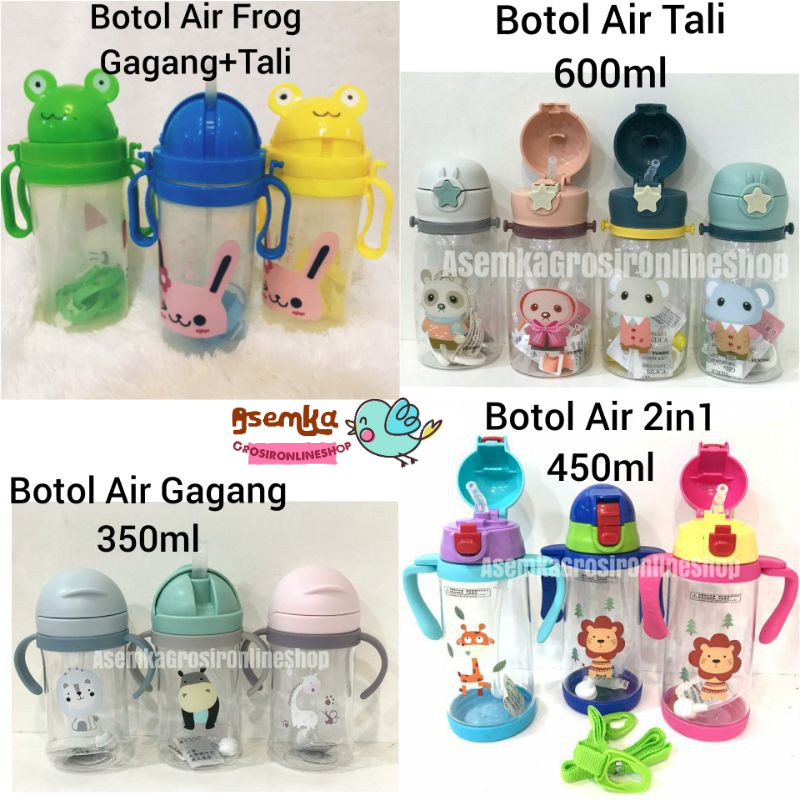 Botol Air Anak Motif Karakter gagang tali 2fungsi