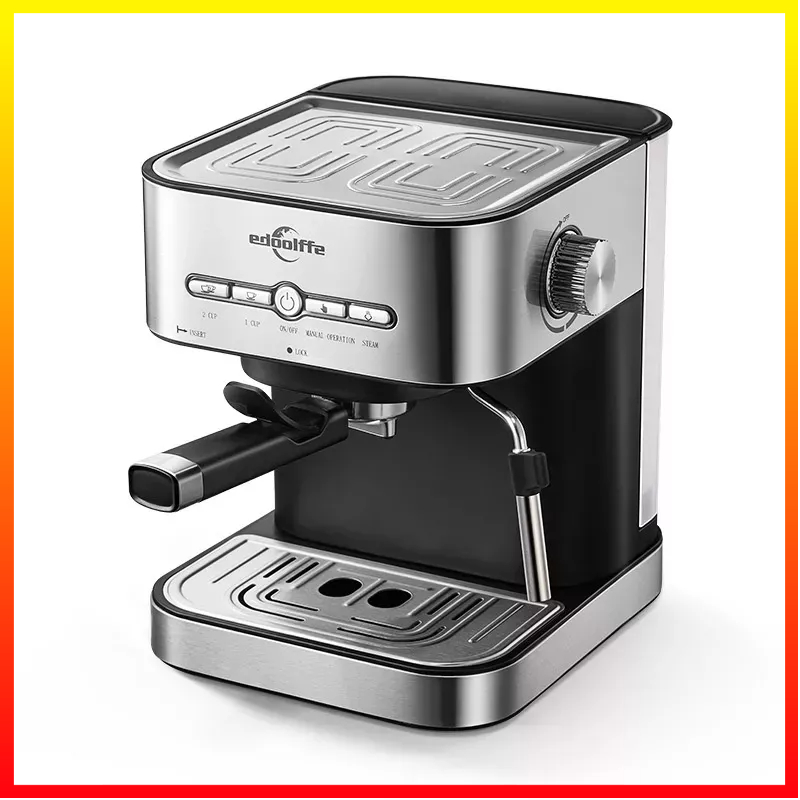 Mesin Pembuat Kopi Krim Espresso Cappucino Semi Automatic Italian Coffee 15 Bar Tank 1.4L Edoolffe - 7CHA0YSV