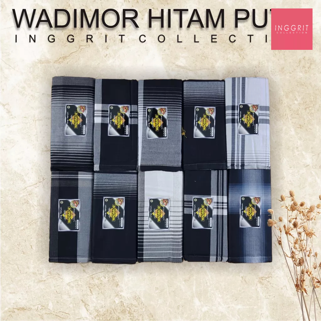 Sarung Tenun Wadimor Hitam Putih Dewasa