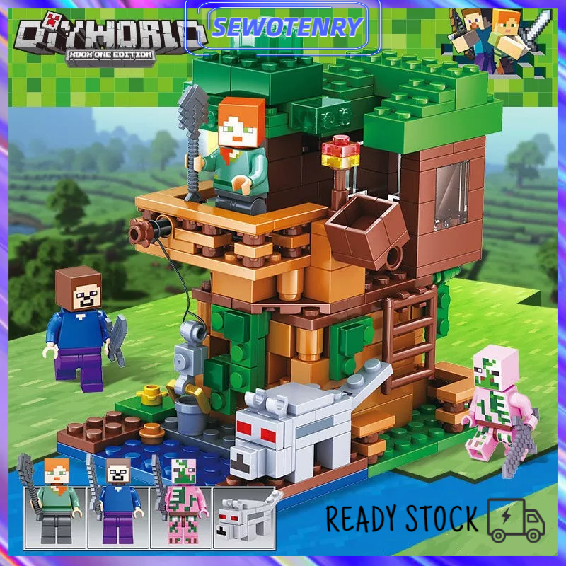 【COD】Mainan Block My world Mainan Balok Bangunsusun Model Bentuk Rumah Pohon Hutan Untuk Diyedukasi Anak Puzzle