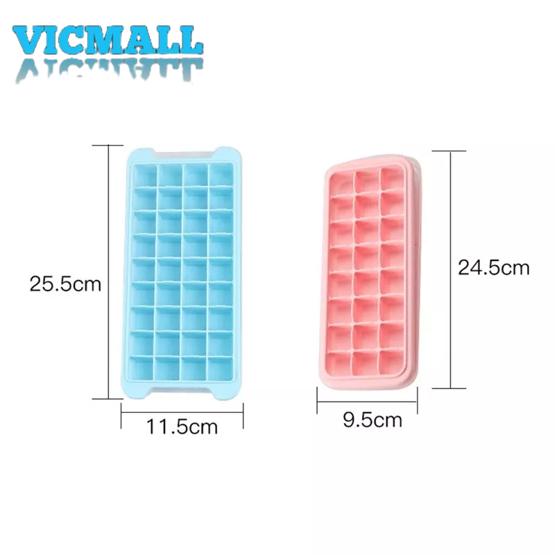 VICMALL - Cetakan ES Batu silikon + TUTUP Kubus 24 , 36 , 96 , 160 Kotak Pyramid / Diamond Ice Cube Tray / Alat Dapur