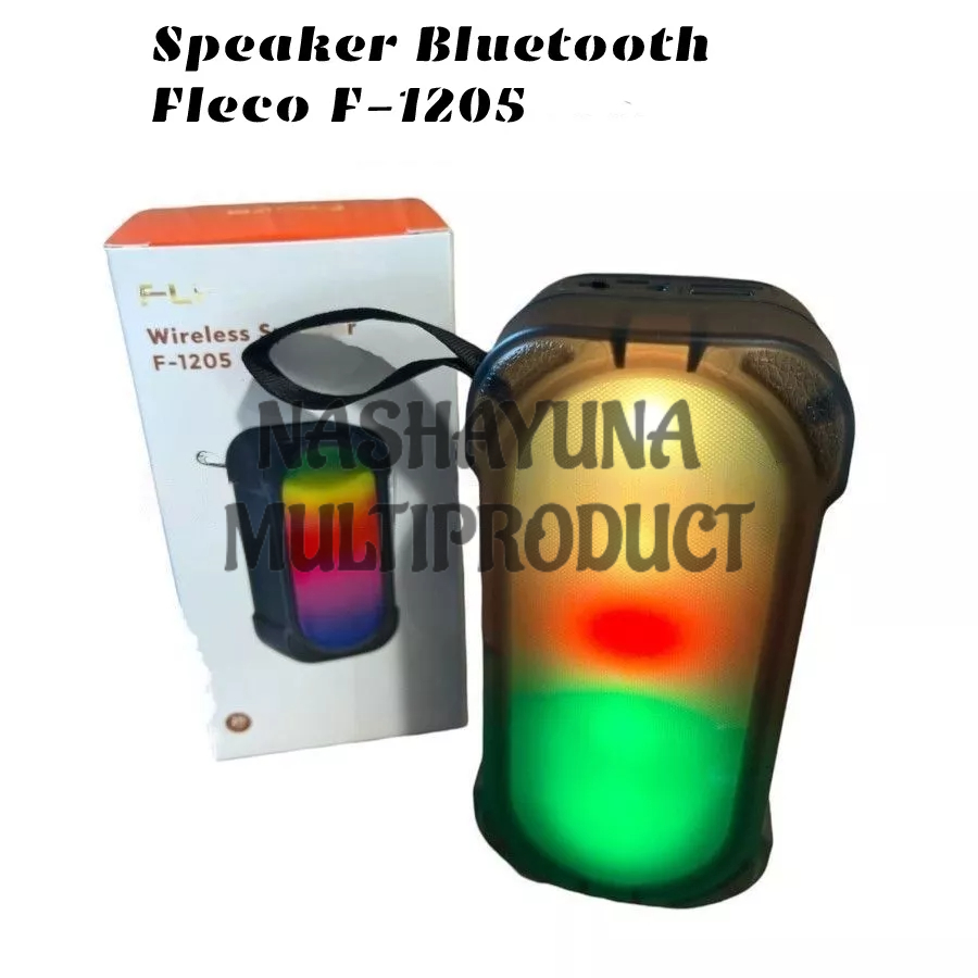 Speaker Bluetooth Portable USB TF Card Lampu Disko Aux In Fleco F 1205