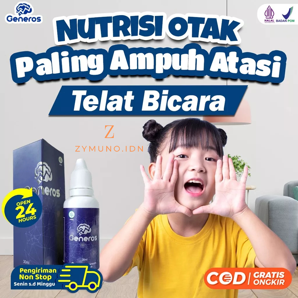 Generos – G-Nero Generoa 100% Bahan Alami Suplemen Nutrisi Otak Vitamin Daya Ingat &amp; Kesehatan Otak Solusi Atasi Speech Delay / Terlambat Bicara Pada Anak Keterlambatan Berjalan Penambah Kecerdasan Peningkat Kreativitas BPOM Halal MUI