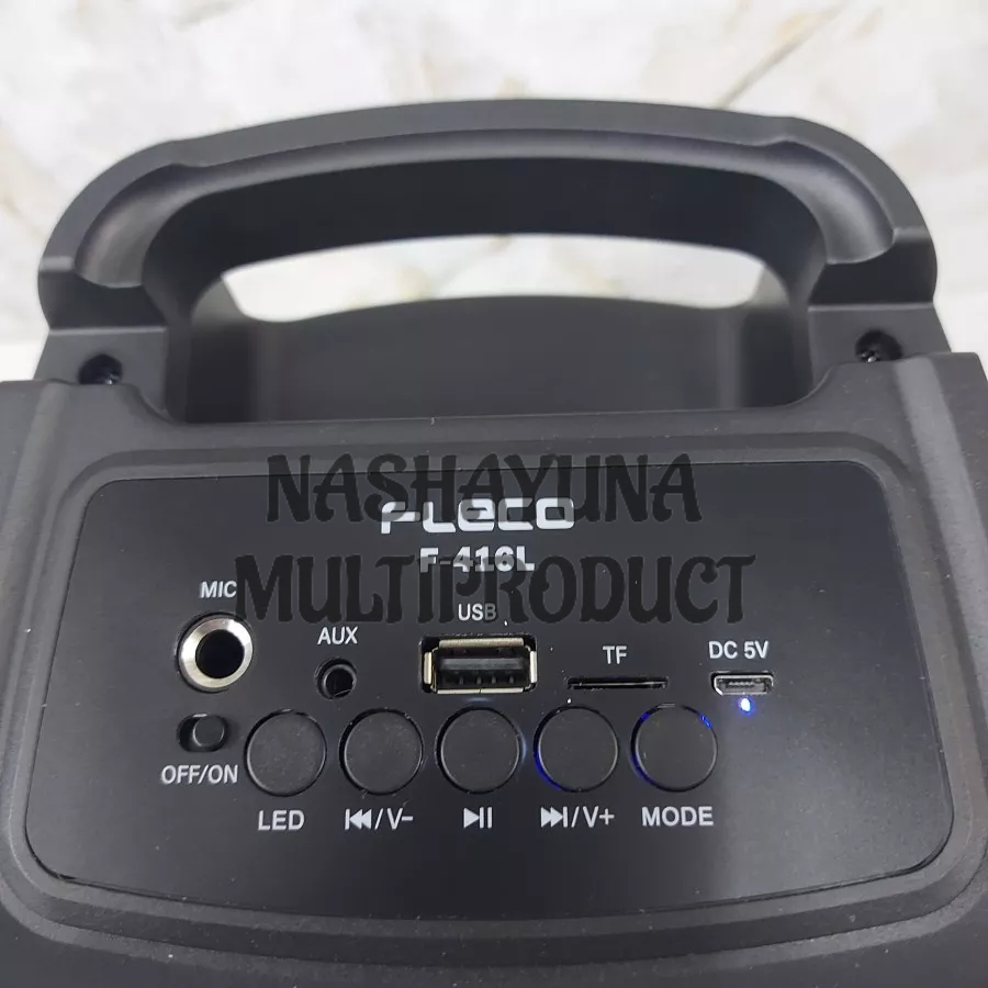 SPEAKER BLUETOTH PORTABLE FLECO F-416L SPEAKER TWS DOUBLE SPEAKER GRATIS MIC