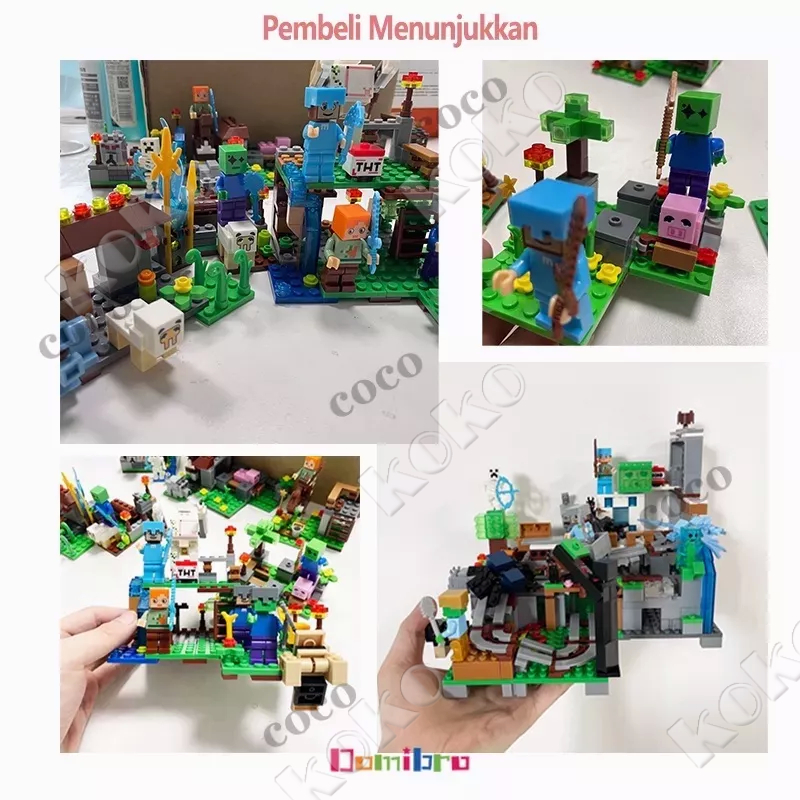 【penjual lokal】Dunia Anakku Rumah Pohon Model Susun Jigsaw Puzzle Anak Laki-Laki Blok Bangunan Mainan Building Block Mainan Rumah Desa