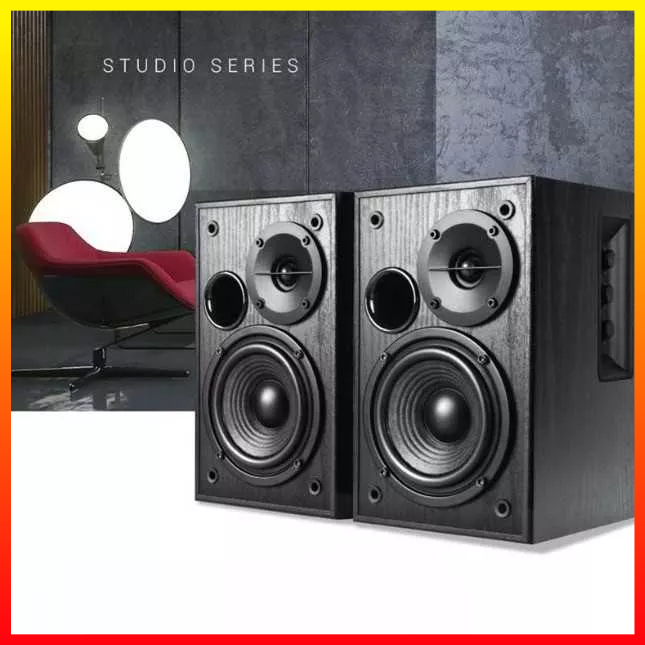 Audio Home Theater Bookshelf Speaker Aktif 2.0 Dual Microphone Bluetooth AUX RCA Edifier R1580MB - I7SK2LBK