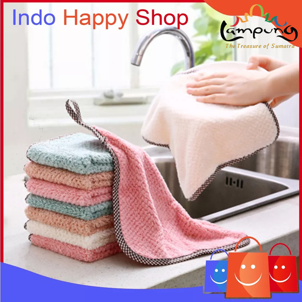 ⭐️𝐈𝐇𝐒 𝟒𝟒𝟔 𝐋𝐚𝐦𝐩𝐮𝐧𝐠⭐️Kain Lap Tangan Gantung Kain Lap Dapur Bahan Coral Fleece