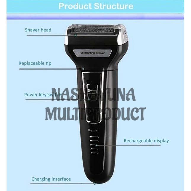 Alat Cukur Rambut Kumis Kemei KM-6558 Shaver hair trimmer clipper