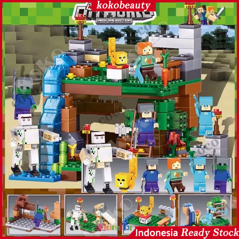 【penjual lokal】Dunia Anakku Rumah Pohon Model Susun Jigsaw Puzzle Anak Laki-Laki Blok Bangunan Mainan Building Block Mainan Rumah Desa