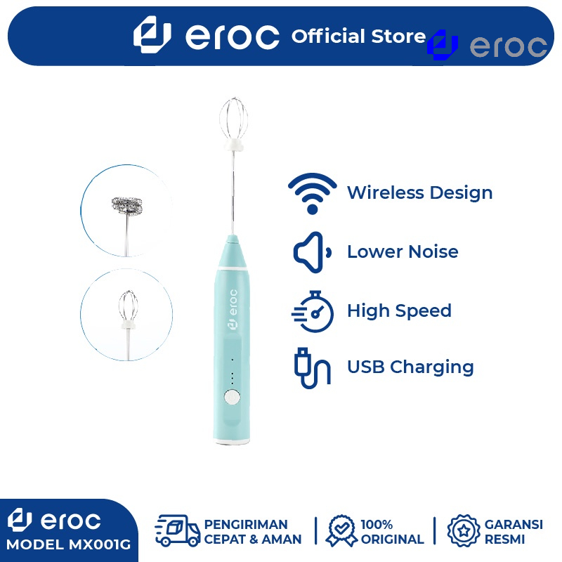 EROC Mini Electric Hand Mixer - Pengaduk Kopi Elektrik - USB and Portable - Model MX001G