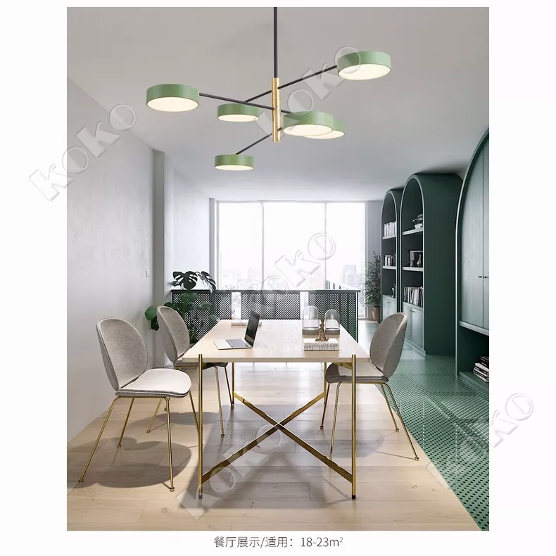 【Penjual lokal】4 Lampu Gantung 3+1 Led E27 Industrial Bahan Besi Untuk Plafon Ruang Tamu Modern minimalist chandelier (Bohlam tidak termasuk)