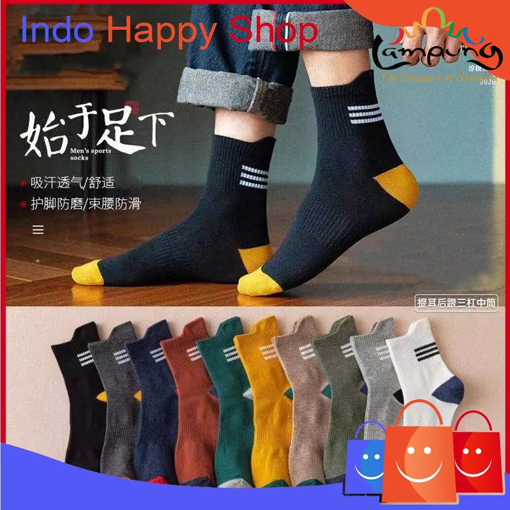 ⭐️𝐈𝐇𝐒 𝟗𝟖𝟕 𝐋𝐚𝐦𝐩𝐮𝐧𝐠⭐️Kaos Kaki Pria Wanita Olahraga Kaos Kaki Sekolah Kantor Sport Panjang New Fashion