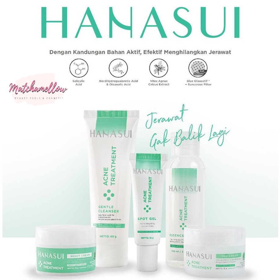 ❄️MATCHA❄️ HANASUI ACNE TREATMENT SERIES - CREAM CLEANSER ESSENCE ACNE ORIGINAL / PAKET ANTI JERAWAT HANASUI