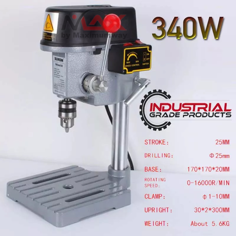 SUROM Bench Drill Mesin Bor Duduk Bench Drilling Machine Variable Speed Mini Drill Press 0.6-6.5mm 3