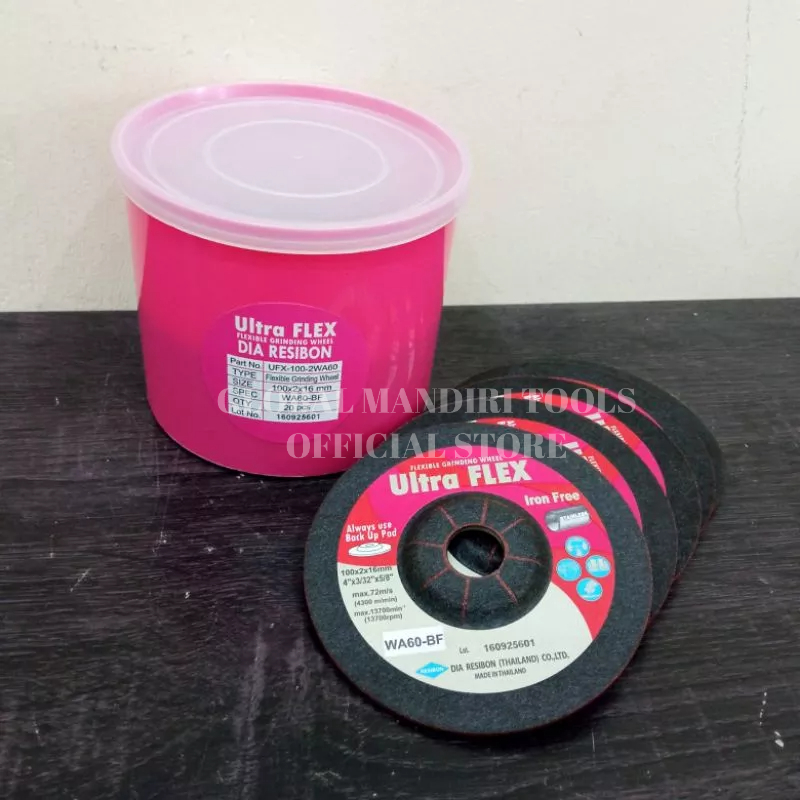 ULTRA FLEX Batu Gerinda Asah Poles Potong AC60/WA60 Flexible Grinding Wheel 4inch ULTRA FLEX