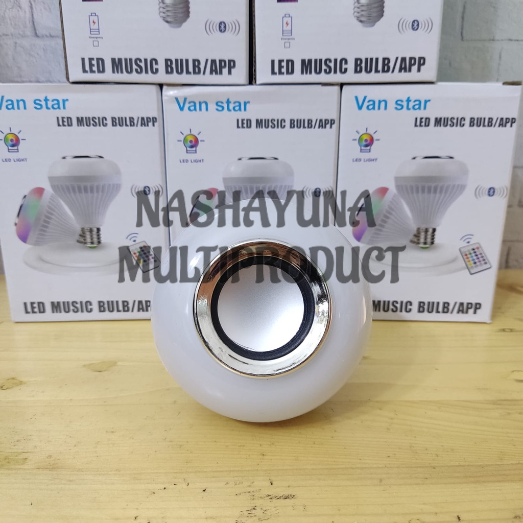 Lampu Speaker Musik Bluetooth Van Star 12W - Lampu Bohlam Speaker Bluetooth 16 Warna