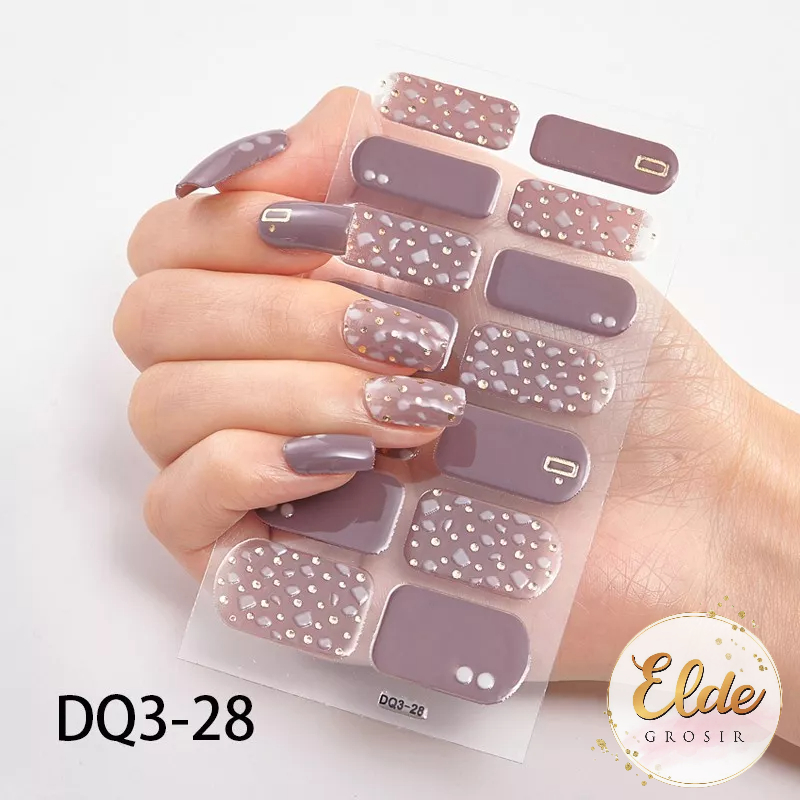 ELDE - 14Pcs/Stiker Kuku Murah / Nail Art Sticker / Nail Art Stiker / Nail Art &amp; Sticker DQ Series Premium