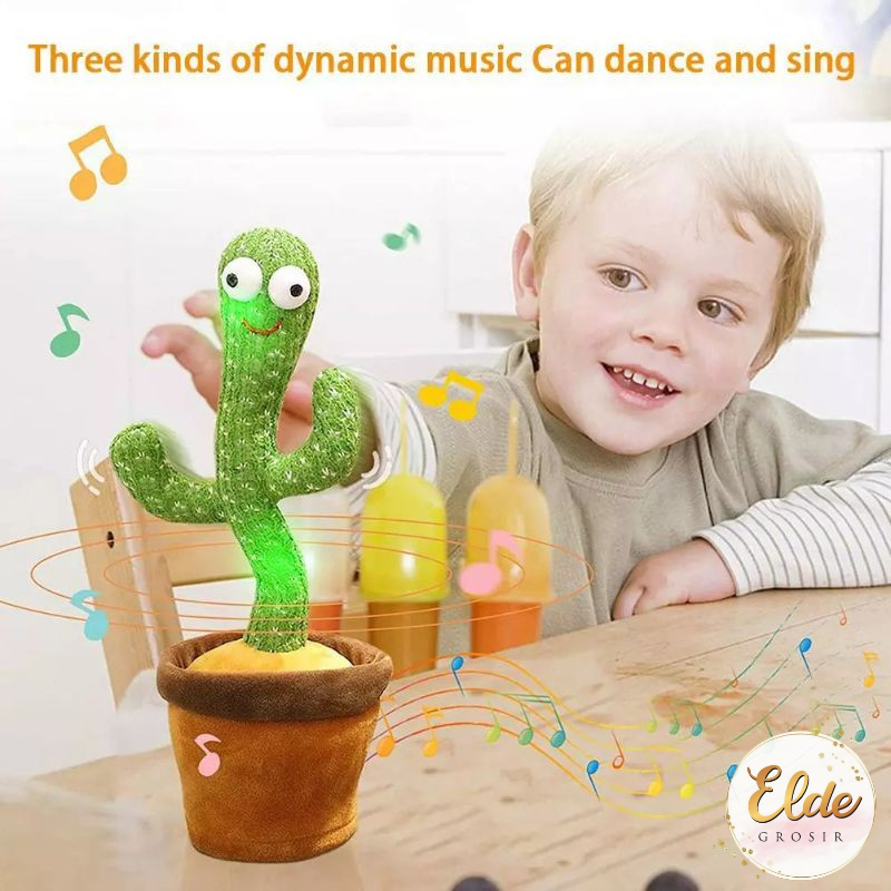 ELDE - mainan kaktus Cactus Toy Boneka Pintar Kaktus Joget Joged Goyang Bisa Bicara Menari music