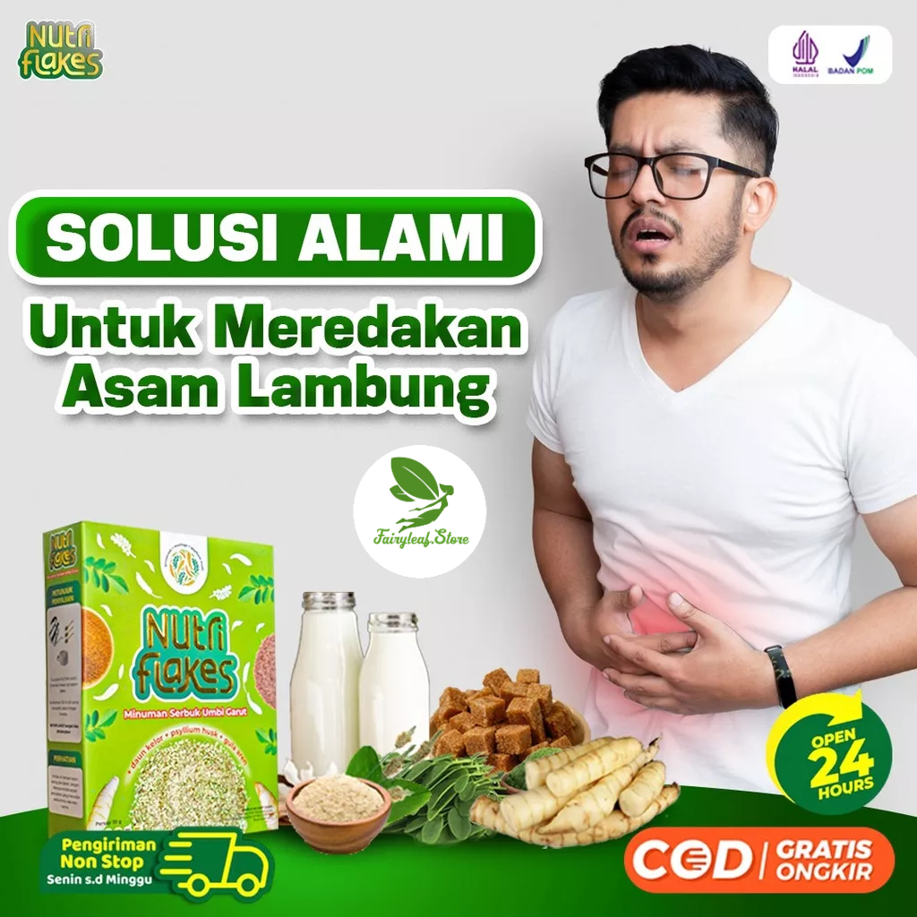 

Nutriflakes - Sembuhkan Asam Lambung Minuman Umbi Garut Daun Kelor Psyllium Husk Gula Aren Herbal Magh Gerd Penyakit Asam Lambung