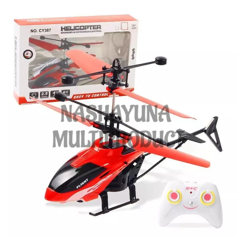 Mainan Anak Helikopter / Pesawat Sensor Tangan dan Remote Control