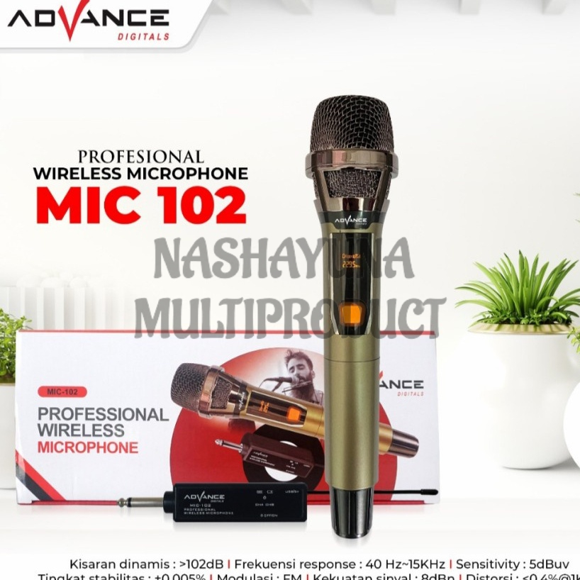 Promo Terbaru!!! Microphone Advance Wireless Single M-101/M-102 Suara Mantap dan Kualitas terbaik