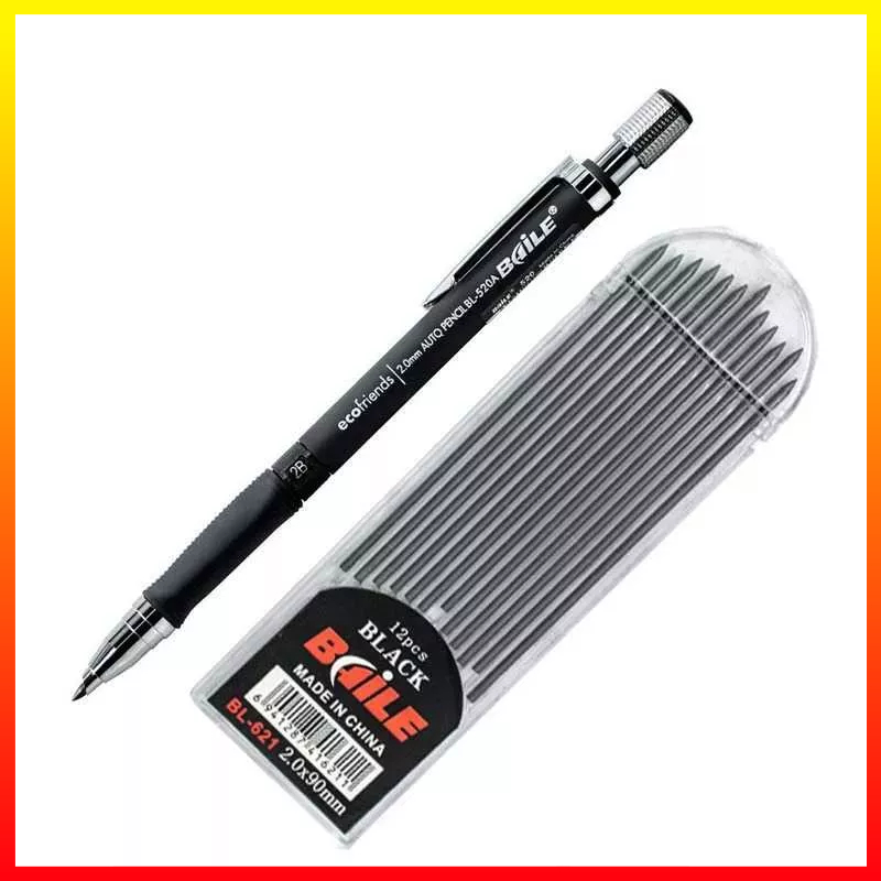 Pensil Mekanik Mechanical Pencil 2B 2mm 12 Isi Ringan dan Tahan Lama - 7ROTEFBK