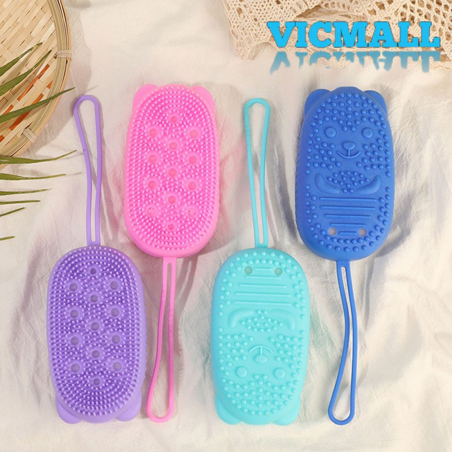 VICMALL - Spons Mandi Silikon Bath Brush Sikat Badan Busa Sabun Cair