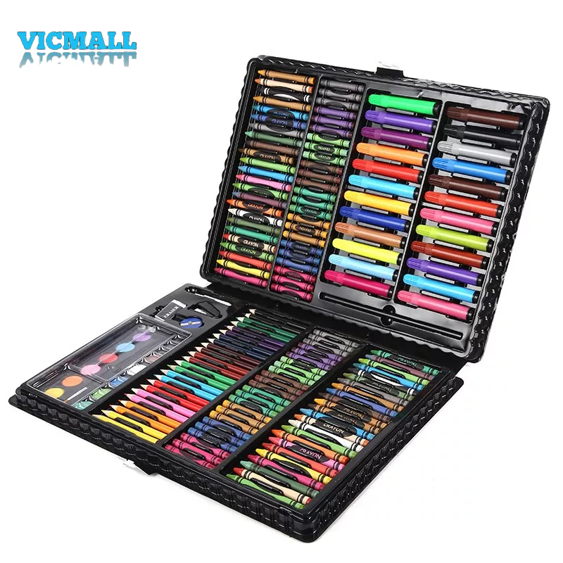 VICMALL - Crayon Set 168pcs / Krayon Mewarnai Anak 168pcs / Pensil Warna Set 168pcs