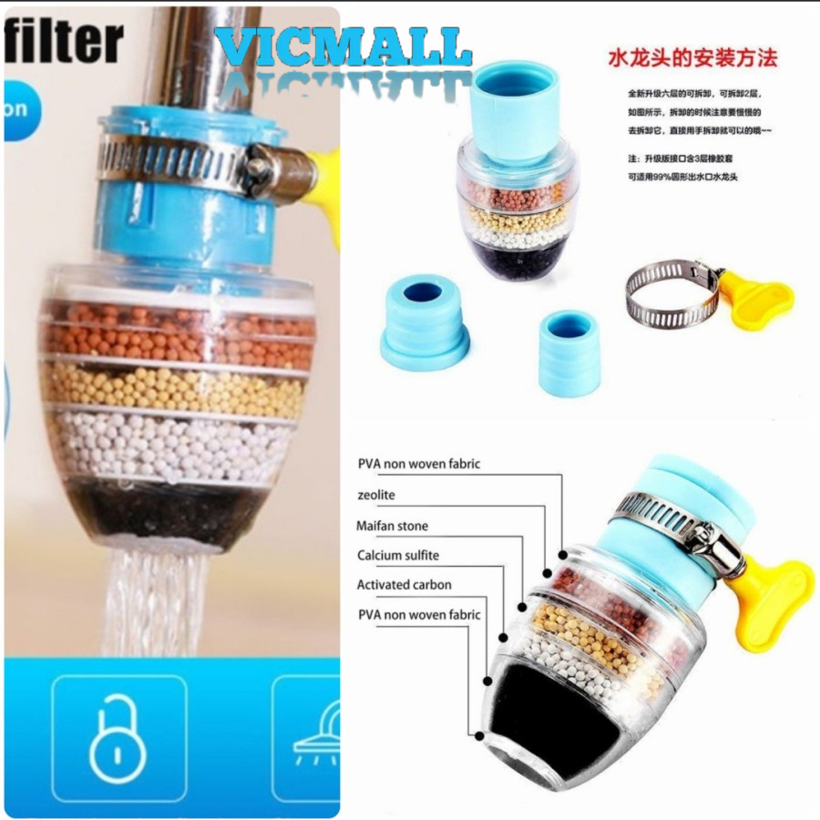 VICMALL -  Filter Sambungan Kran Air Filter 4 Batu Kran Air Saringan Air Kran