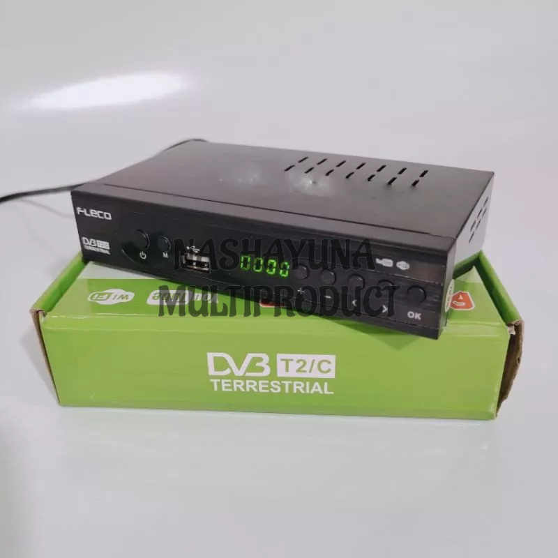 SET TOP BOX DVBT2C FLECO RECEIVER TV DIGITAL GARANSI RESMI