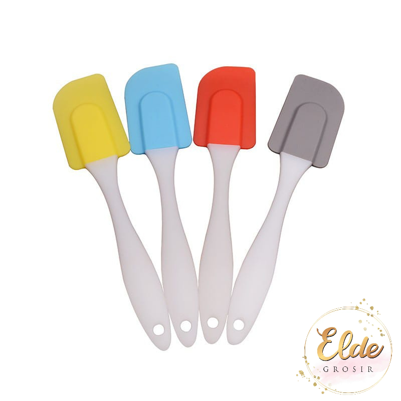 ELDE - Spatula Kue Silicon Gagang Bening/Spatula Silicon Scraper Baking Cake