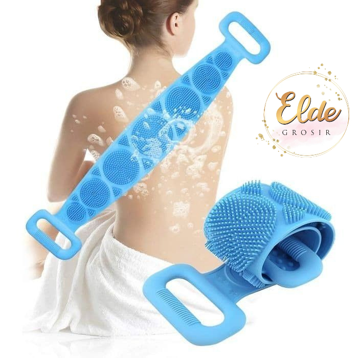 ELDE - Alat Sikat Punggung Silikon Mandi Penggosok Pembersih Scrubber / Sabuk Silicon Scrubber