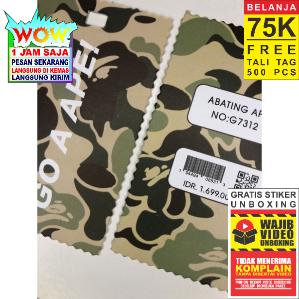 

BAPE PRICE TAG HANGTAG BARCODE SUPER PREMIUM CO 1X DI KIRIM 600PCS