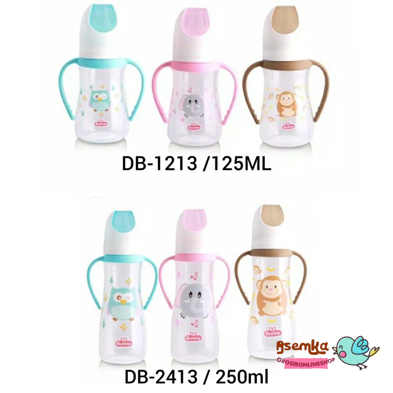 TERLENGKAP! Botol susu karakter Handle Gagang Lusty Bunny ORI Regular Wideneck 120ML 125ML 250ML