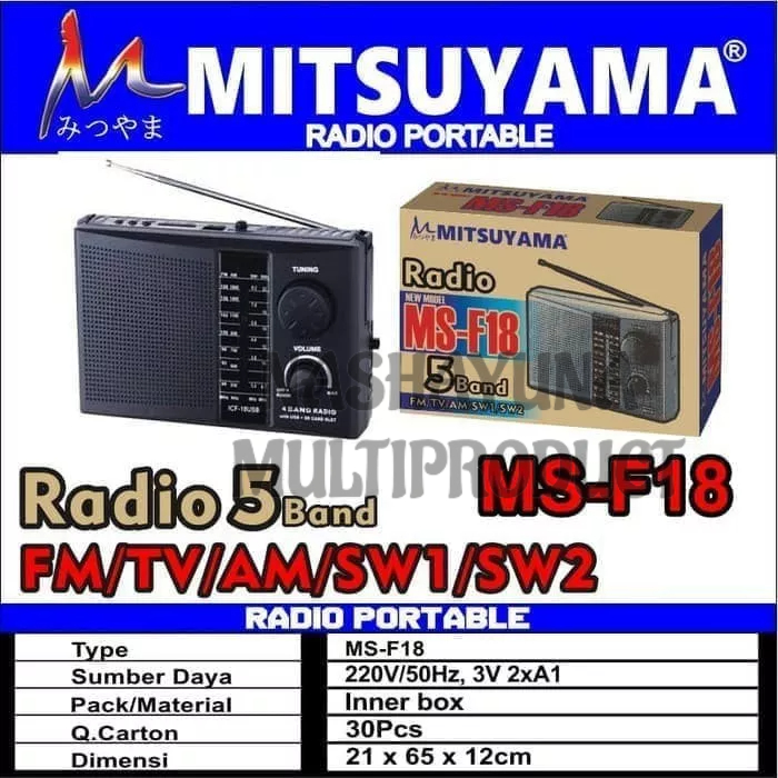 RADIO AC/DC PORTABLE INTERNATIONAL F-18 3 BAND FM - AM-SW 4250 ANTIK CLASSIC JADUL..