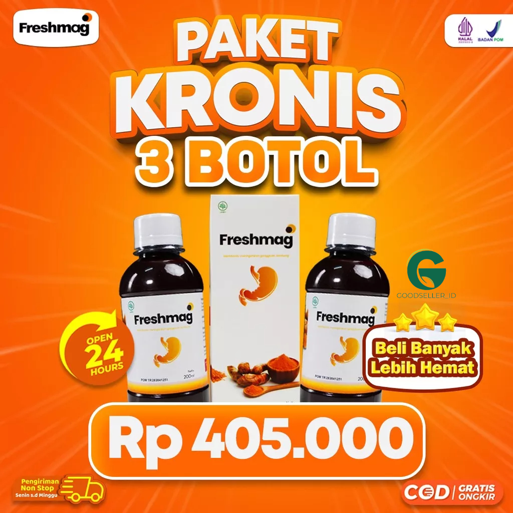 Paket Kronis 3 Botol - Madu Freshmag Fresh Mag Maag Presmag Solusi Atasi Asam Lambung Gerd Maag Kronis Muntah Mual Lancarkan Pencernaan Tingkatkan Nafsu Makan