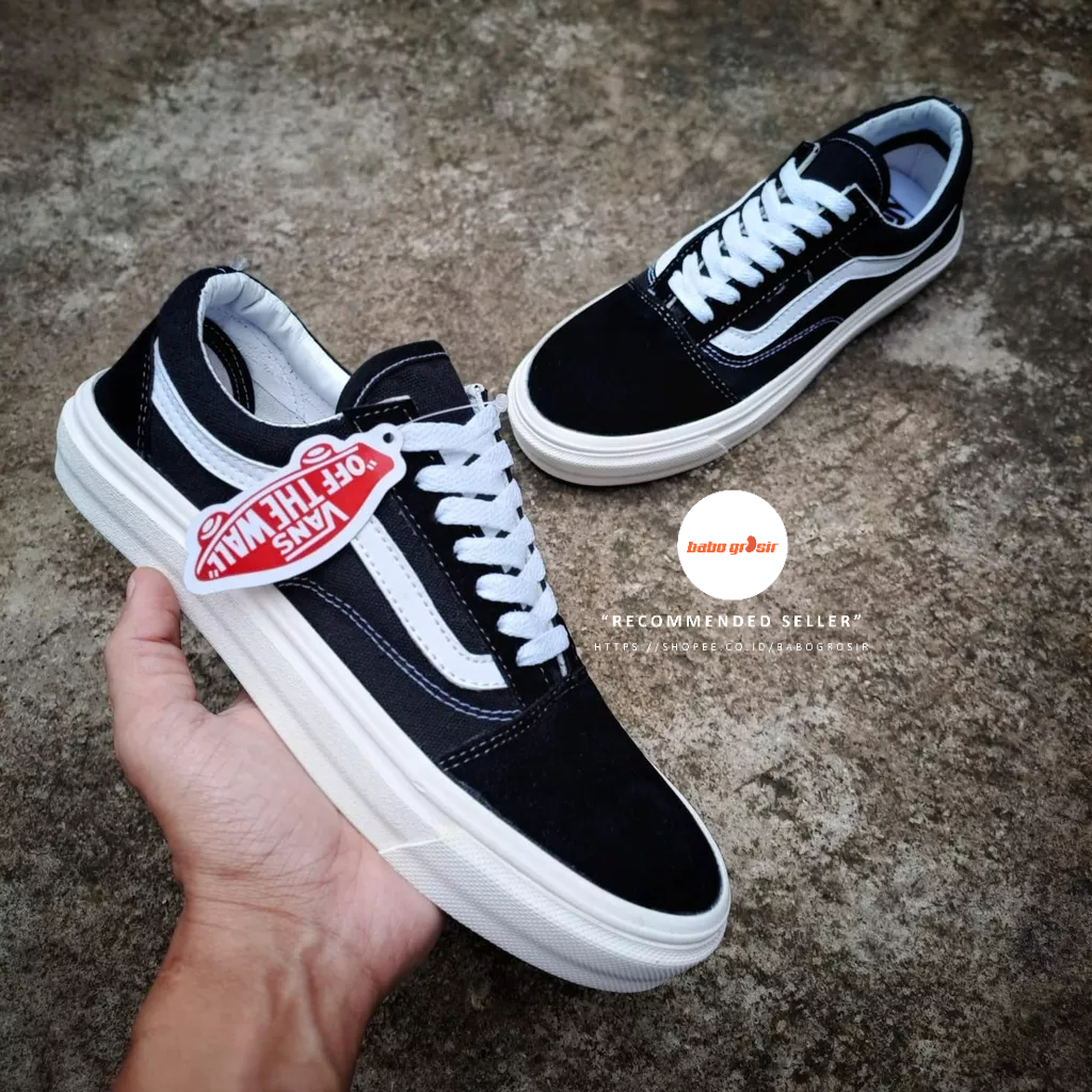 PROMO Sepatu Sneakers Pria Wanita | Vans Oldskool Black White OG Premium Import Quality Include Box, Waffle DT Anti Slip, Harga Termurah