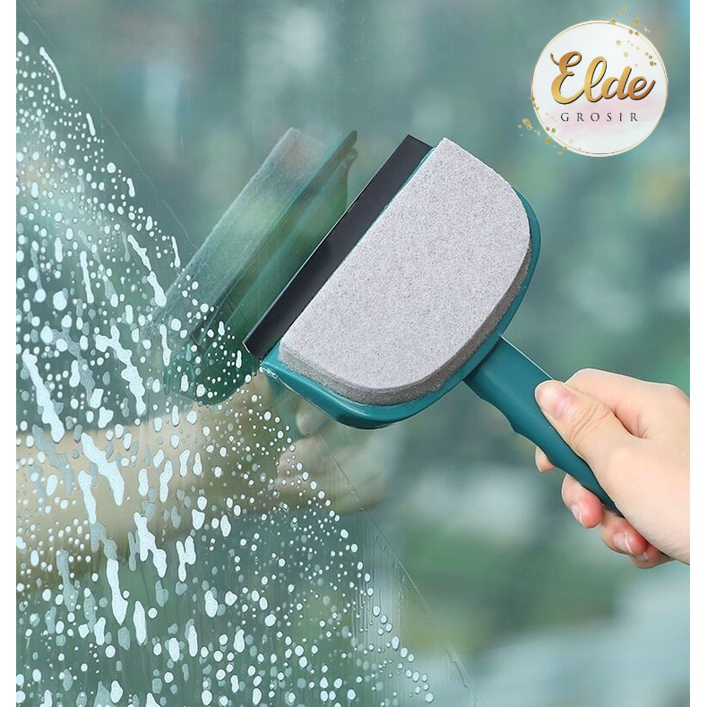 ELDE - SPONS WIPER ALAT PEMBERSIH KACA SERBAGUNA 2 SISI WIPER DAN SPONGE / Glass brush Mirror Cleaner Wiper Cleaning Tool 2IN1 / ALAT PEMBERSIH KACA MOBIL 2IN1 WINDSCREEN WIPER SIKAT SPON PEMBERSIH DAPUR KAMAR MANDI WC KERAMIK