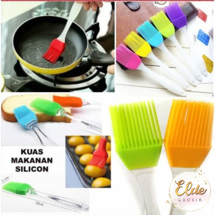 ELDE - Kuas Silikon dapur Brush Mentega Saus Food Grade Oles Bumbu Roti Barbeque BBQ Kue Masker Muka serbaguna