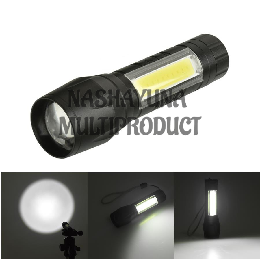 SENTER USB XPE COB SWAT POLICE 511 RECHARGEABLE BISA ZOOM LAMPU TITIK BESAR DAN KECIL JARAK JAUH