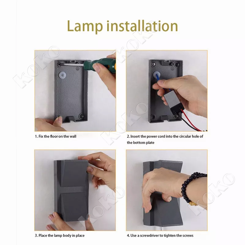 Lampu Dinding Modern Minimalis Lampu Pagar Lampu Teras Lampu Taman 220V Anti Air Warm White Lampu LED carport teras anti air minimalis garasi Dekorasi Rumah Waterproof Warm White LED outdoor waterproof wall lamp Garden Porch Light Lighting Aluminum