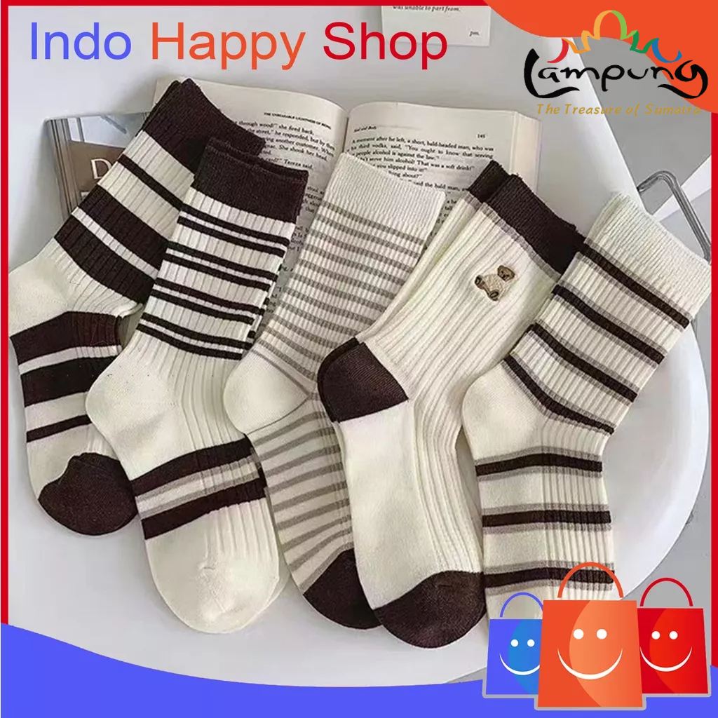 ⭐️𝐈𝐇𝐒 𝟗𝟐𝟑 𝐋𝐚𝐦𝐩𝐮𝐧𝐠⭐️Kaos Kaki Pria Wanita Panjang Setinggi Betis Motif Garis New Summer Socks